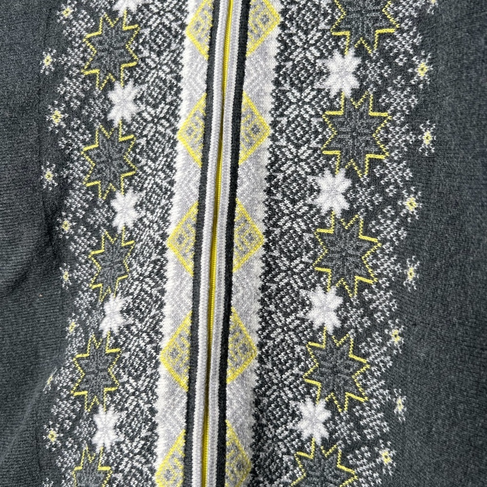 Eddie Bauer 100% Cotton Snowflake Pattern Dual Zipper Sweater - Picture 3 of 6